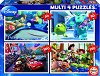 Анимационни герои на Pixar - 4 пъзела от 50, 80, 100 и 150 части - пъзел
