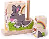 Дървена низанка Bigjigs Toys - Домашни животни - играчка