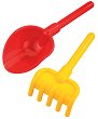 Гребло и лопатка за пясък Mario Inex - С височина 25 cm - играчка