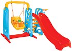 Детска пързалка с люлка и баскетболен кош Pilsan Wavy - играчка