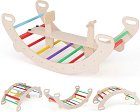 Дървена арка за катерене и люлка Дъга - Costway - С размери 112 / 52 / 44 cm - продукт