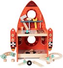 Детска дървена работилница Classic World - Ракета - С инструменти и аксесоари - играчка