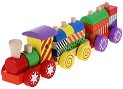 Дървен конструктор Woodyland - Влакче - От 17 части - играчка