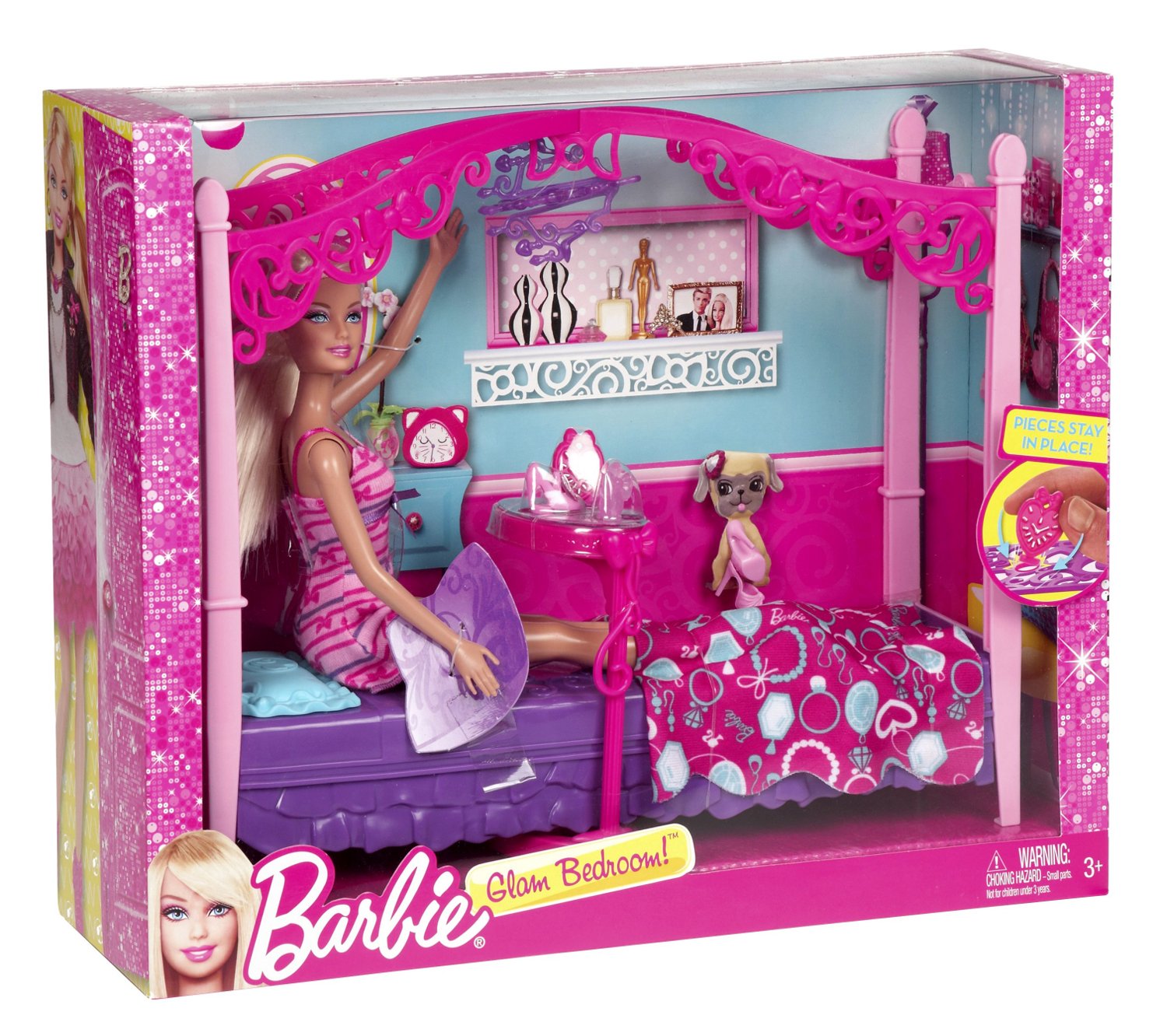 Кукла Barbie в спальне с аксессуарами grg86