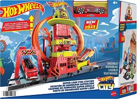   Super Loop Fire Station - Mattel -      Hot Wheels - 